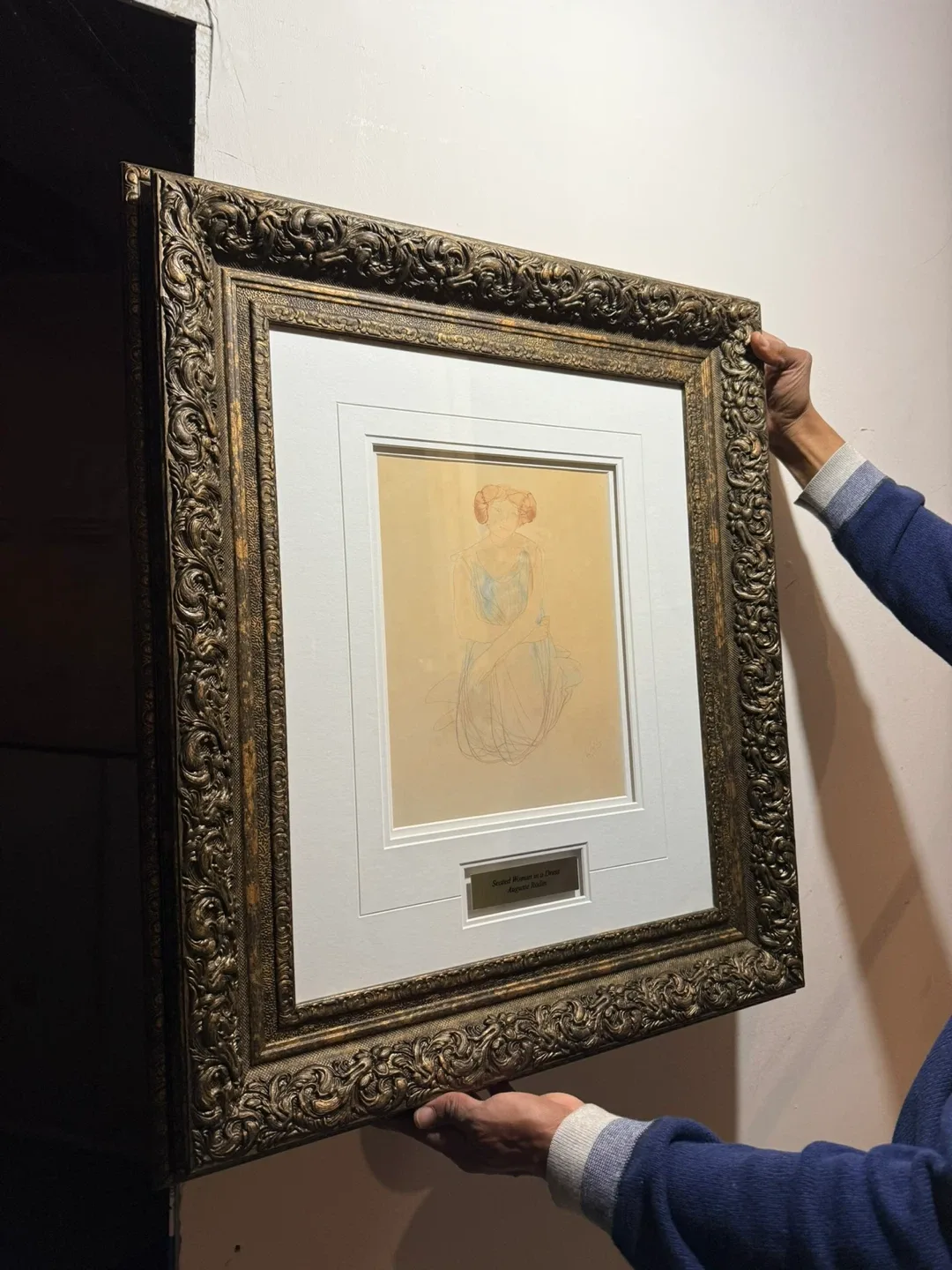 Seated Woman In A Dress Framed Print image indicator(2)