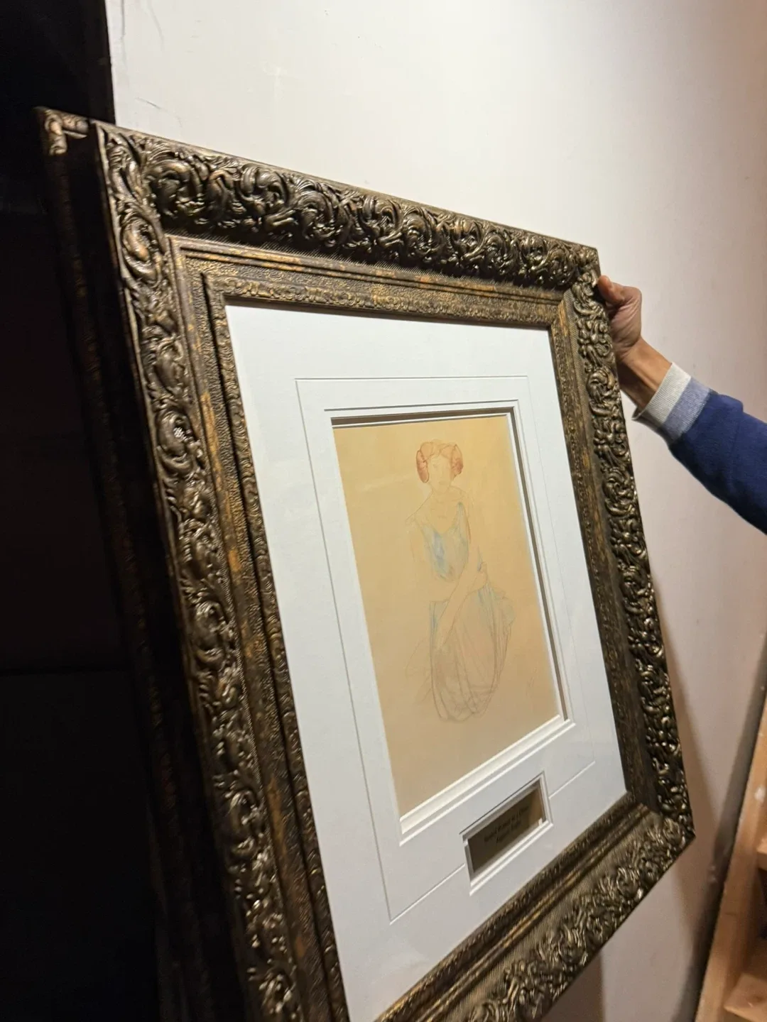 Seated Woman In A Dress Framed Print image indicator(3)