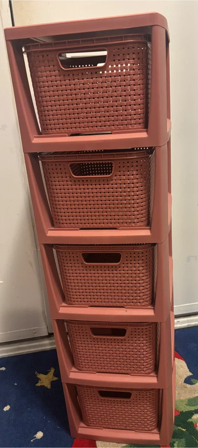Pink five drawer storage unit image indicator(4)