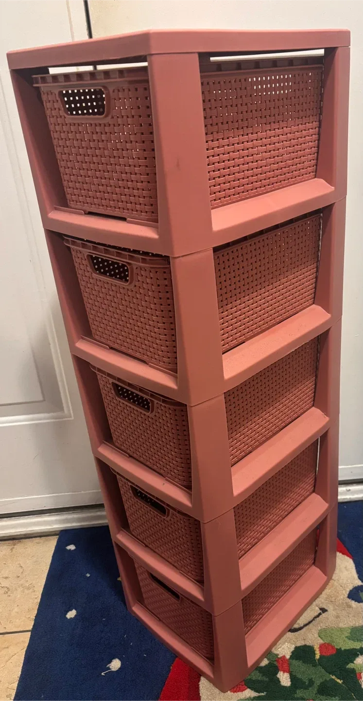 Pink five drawer storage unit image indicator(2)