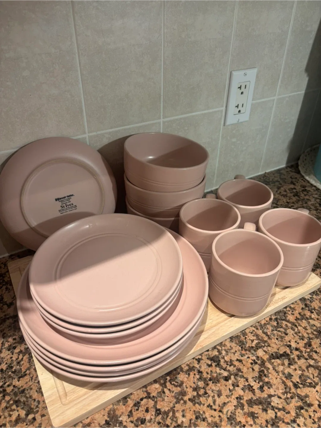 Bread & Butter St Ives Dinnerware Set, Pink, 15-Piece