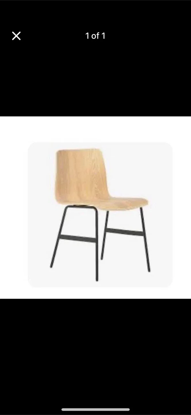 Wooden Chair with Black Metal Legs from hudson bay