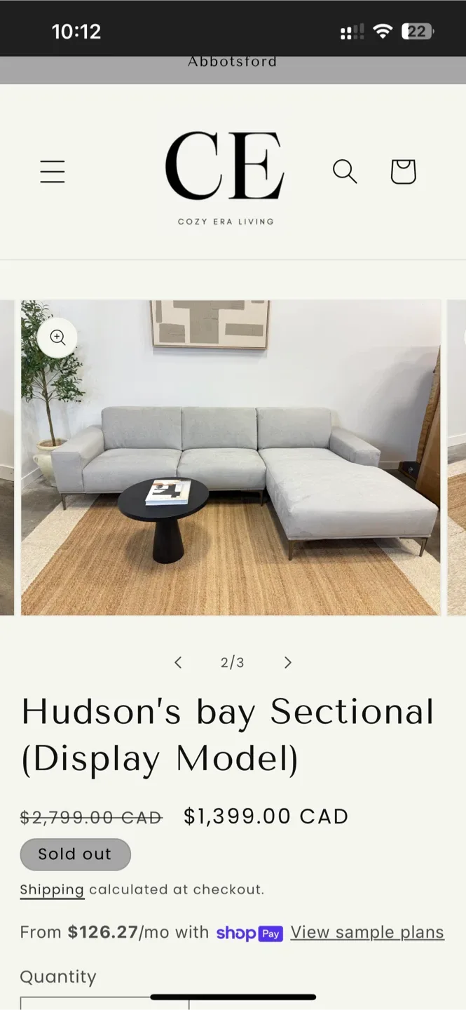 Hudson's Bay Sectional (Display Model)