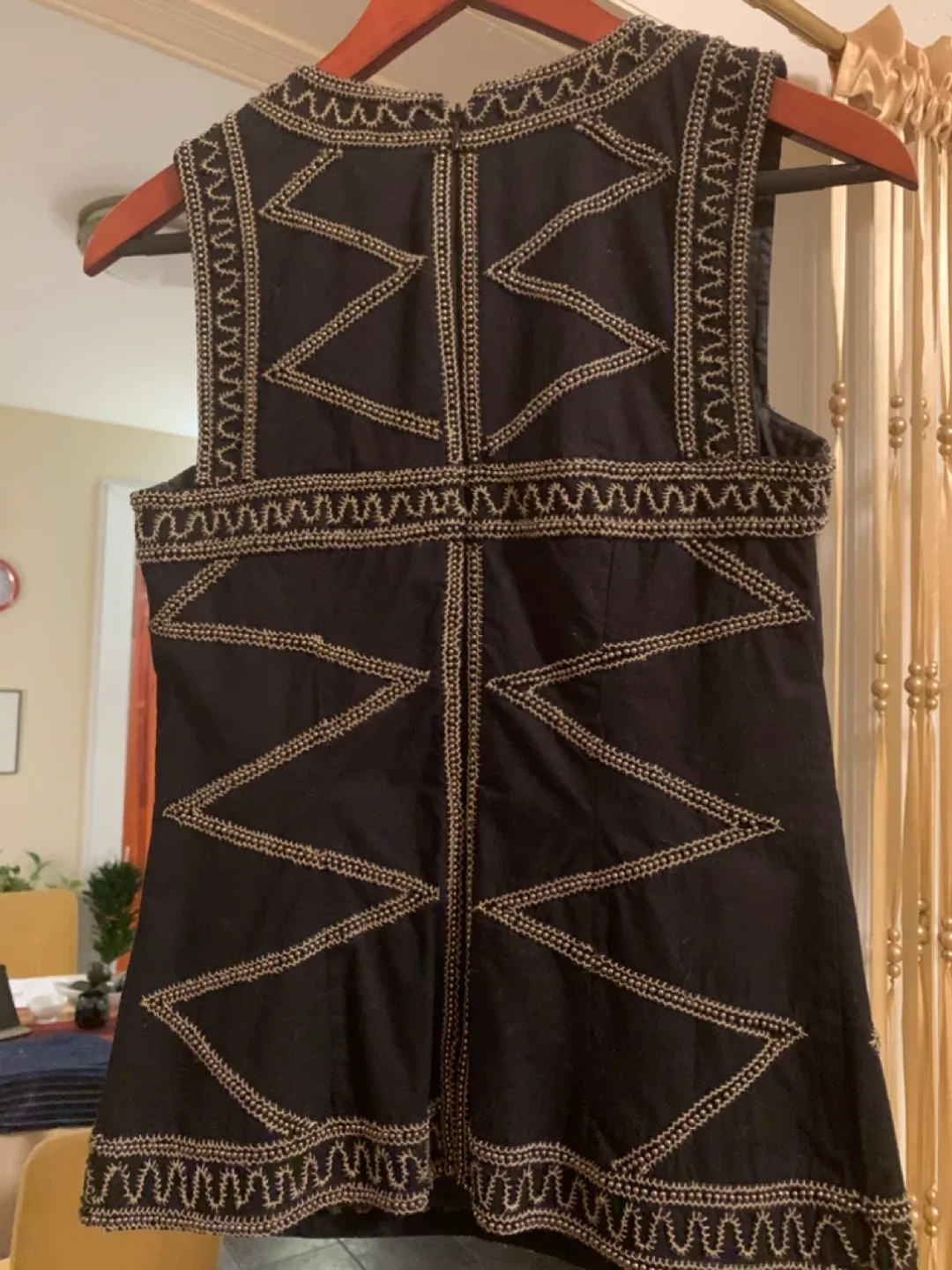 French Connection Silver and Black Ethnic Top  Size 0 image indicator(5)