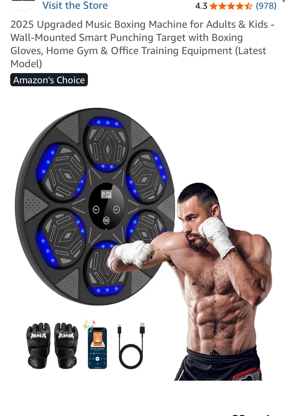 New! Music Boxing Training Machine - Wall Mounted