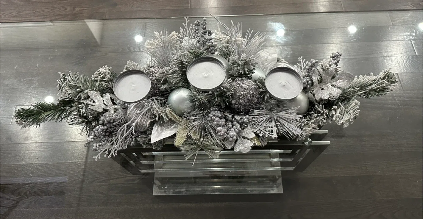 Silver Holiday Centrepiece