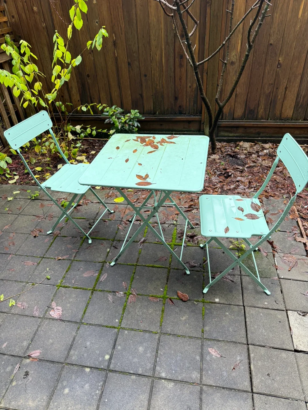 Mint Green Bistro Set - Table & 2 Chairs