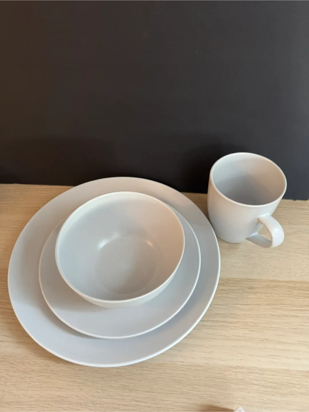 White Dinnerware Set - Plate, Bowl, Mug