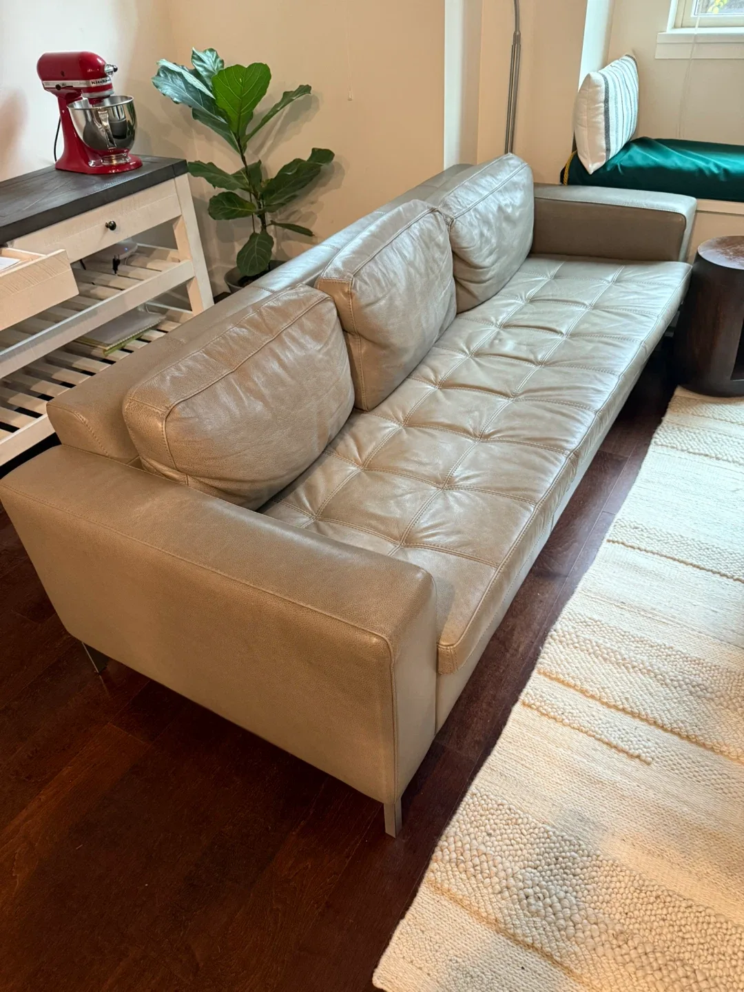 Leather Sofa - Beige