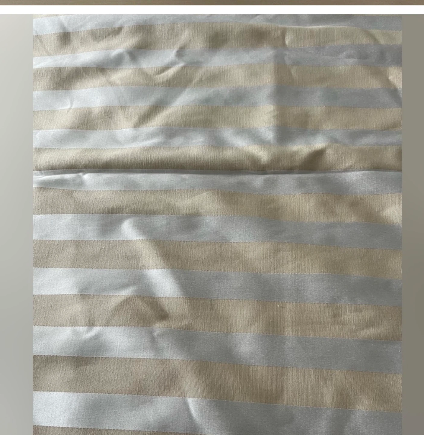 Striped Fabric Piece 174X57 inches - Beige and Silver - photo 2