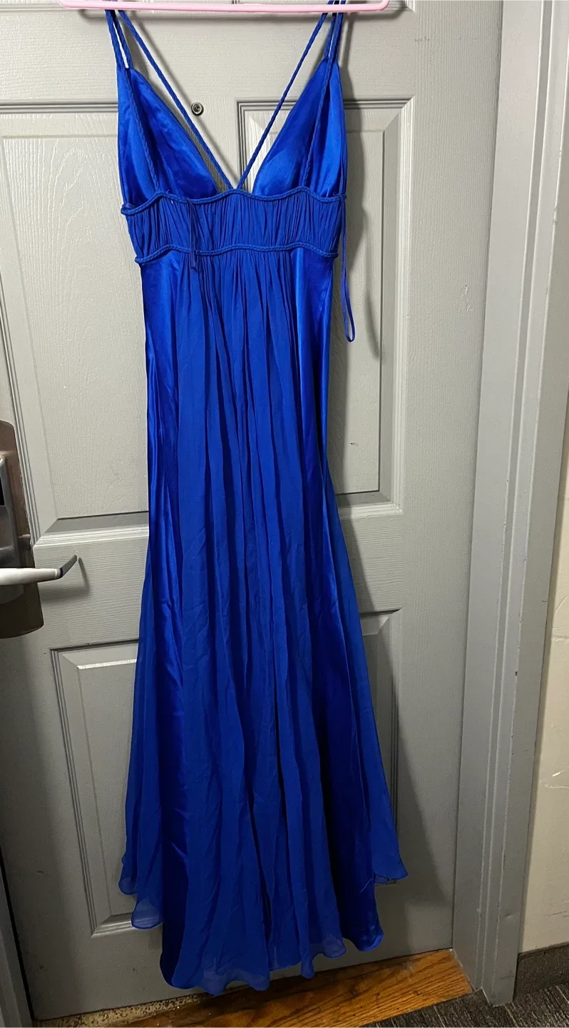 Marc Bouwer Glamit Blue Dress (100%silk)- Size 2