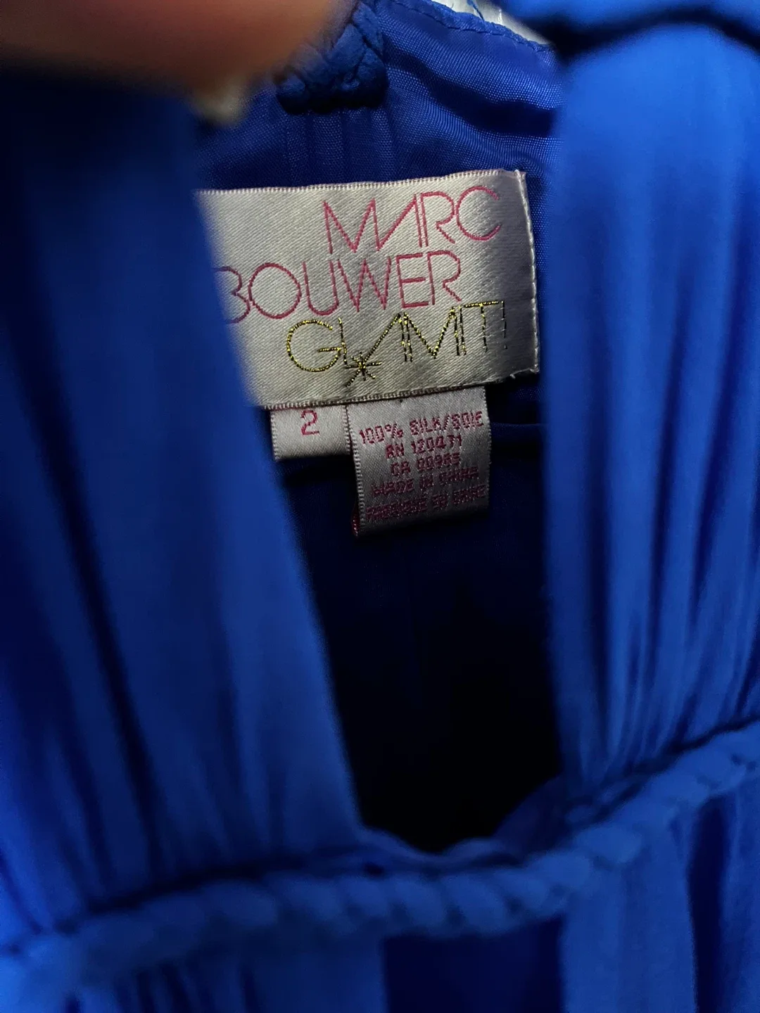 Marc Bouwer Glamit Blue Dress (100%silk)- Size 2 image indicator(3)