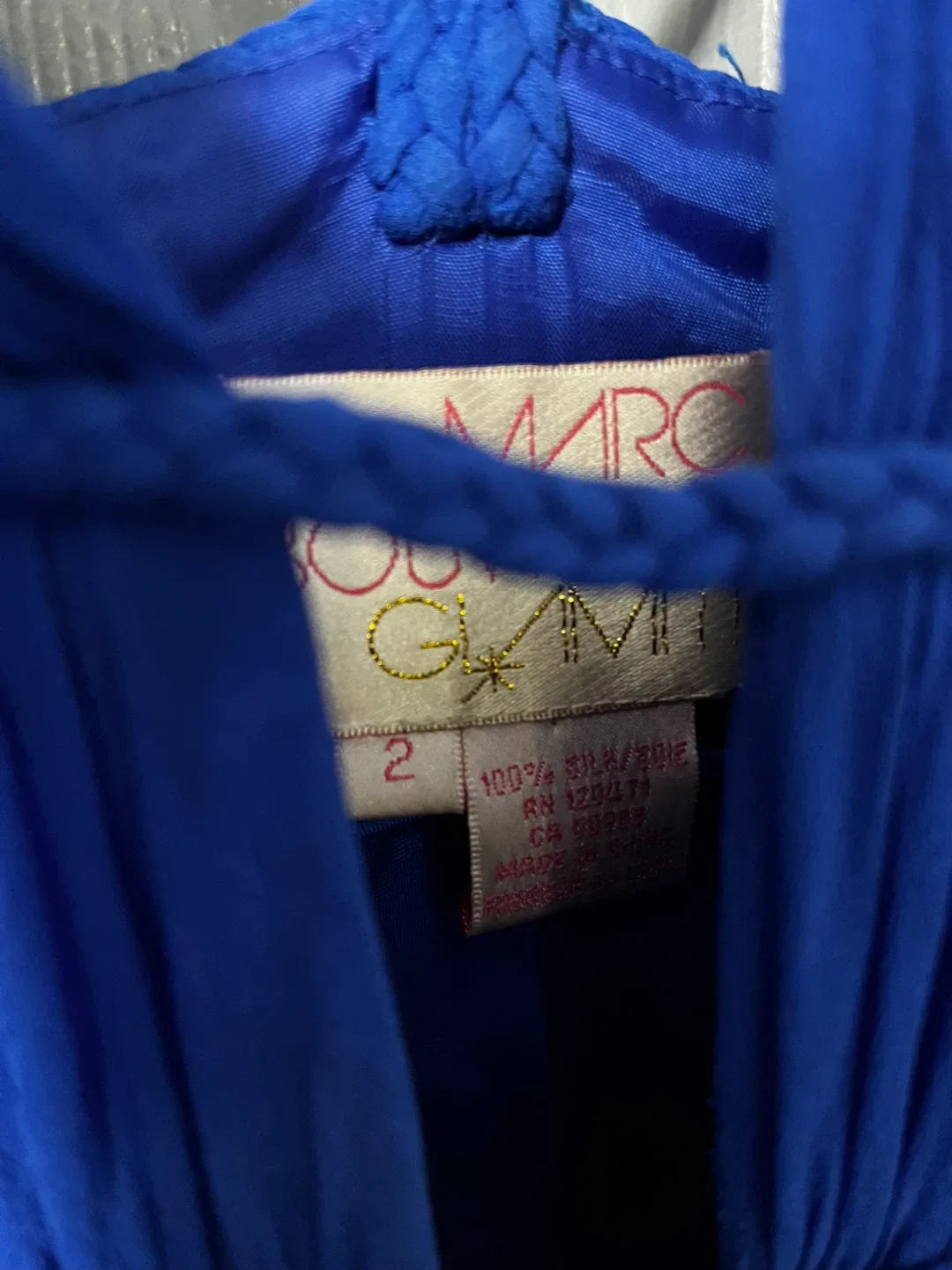 Marc Bouwer Glamit Blue Dress (100%silk)- Size 2 image indicator(4)