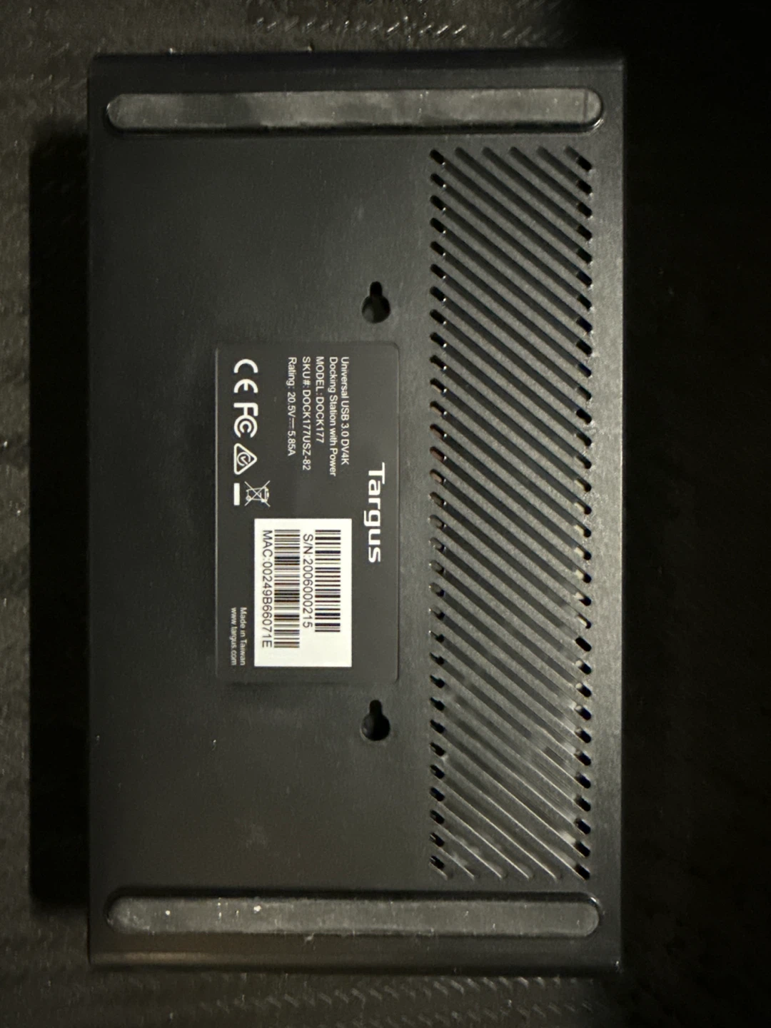 Targus Universal USB 3.0 DV4K Docking Station