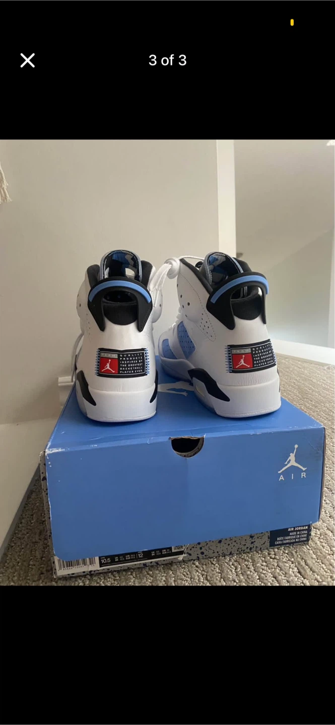 Air Jordan 6 Retro UNC, Size 10.5 - photo 2