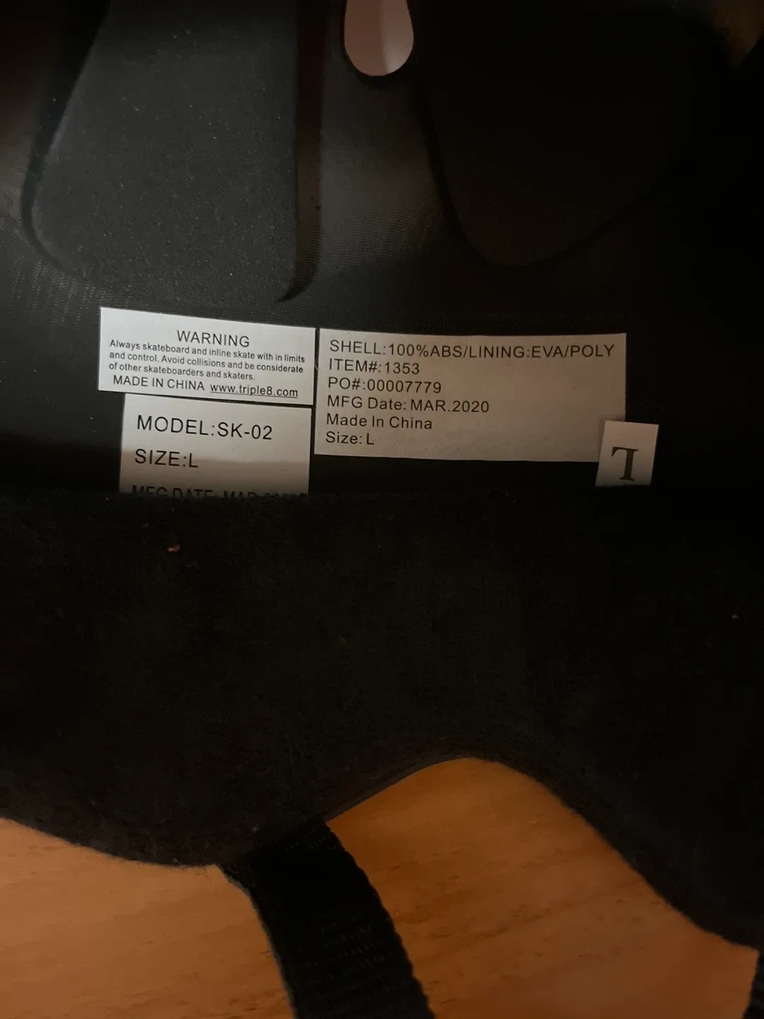 Skate Boarding Triple Eight SK-02 Black Helmet - Size L image indicator(2)