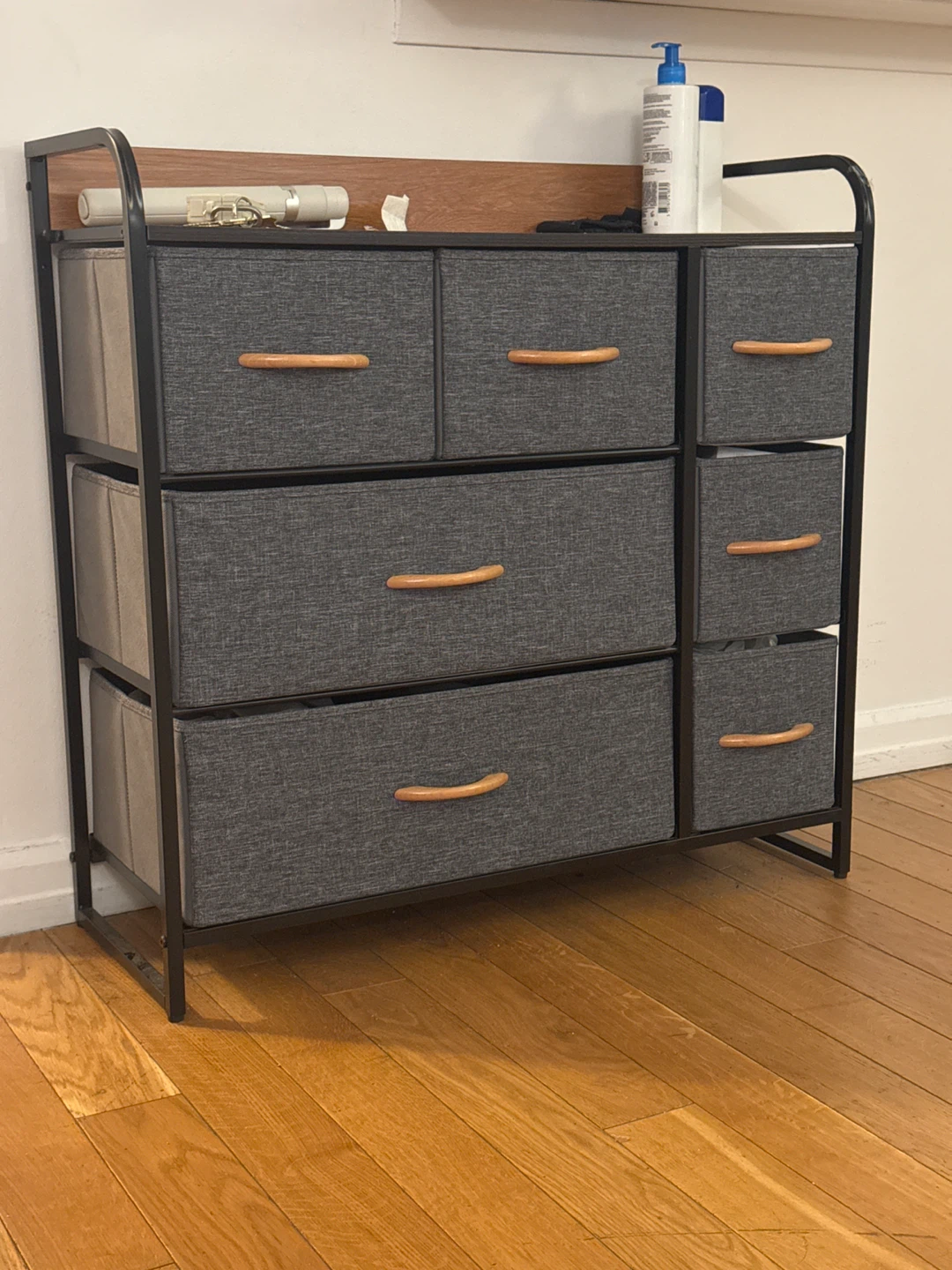 Gray Fabric Storage Dresser Drawer