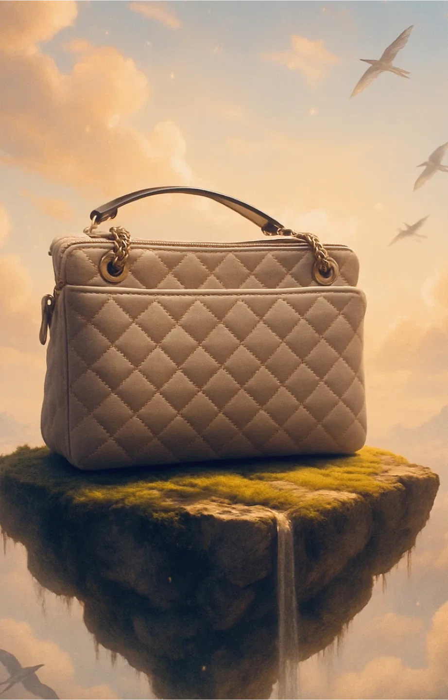 Quilted Shoulder Bag - Tan