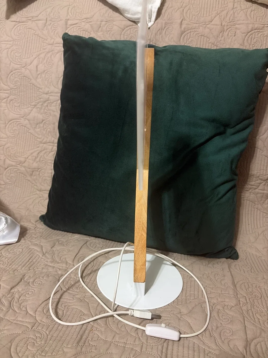 Modern Wood & Acrylic Desk Lamp image indicator(2)