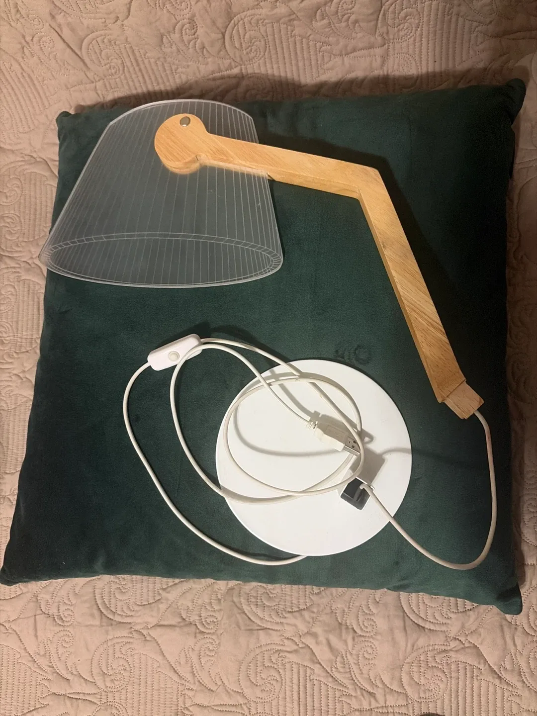 Modern Wood & Acrylic Desk Lamp image indicator(4)