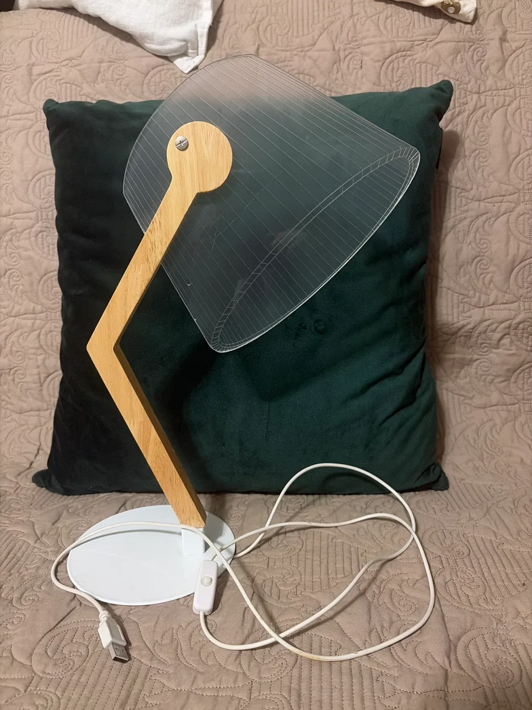 Modern Wood & Acrylic Desk Lamp image indicator(5)