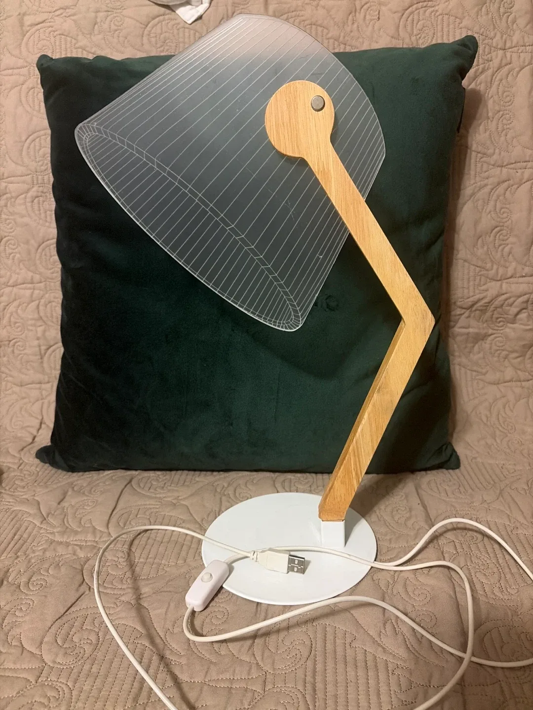 Modern Wood & Acrylic Desk Lamp image indicator(6)