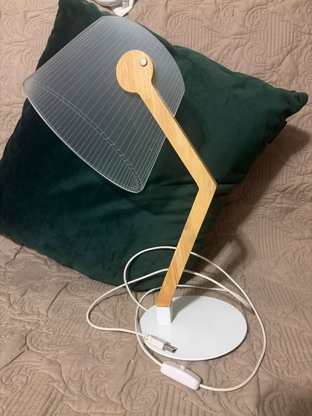 Modern Wood & Acrylic Desk Lamp