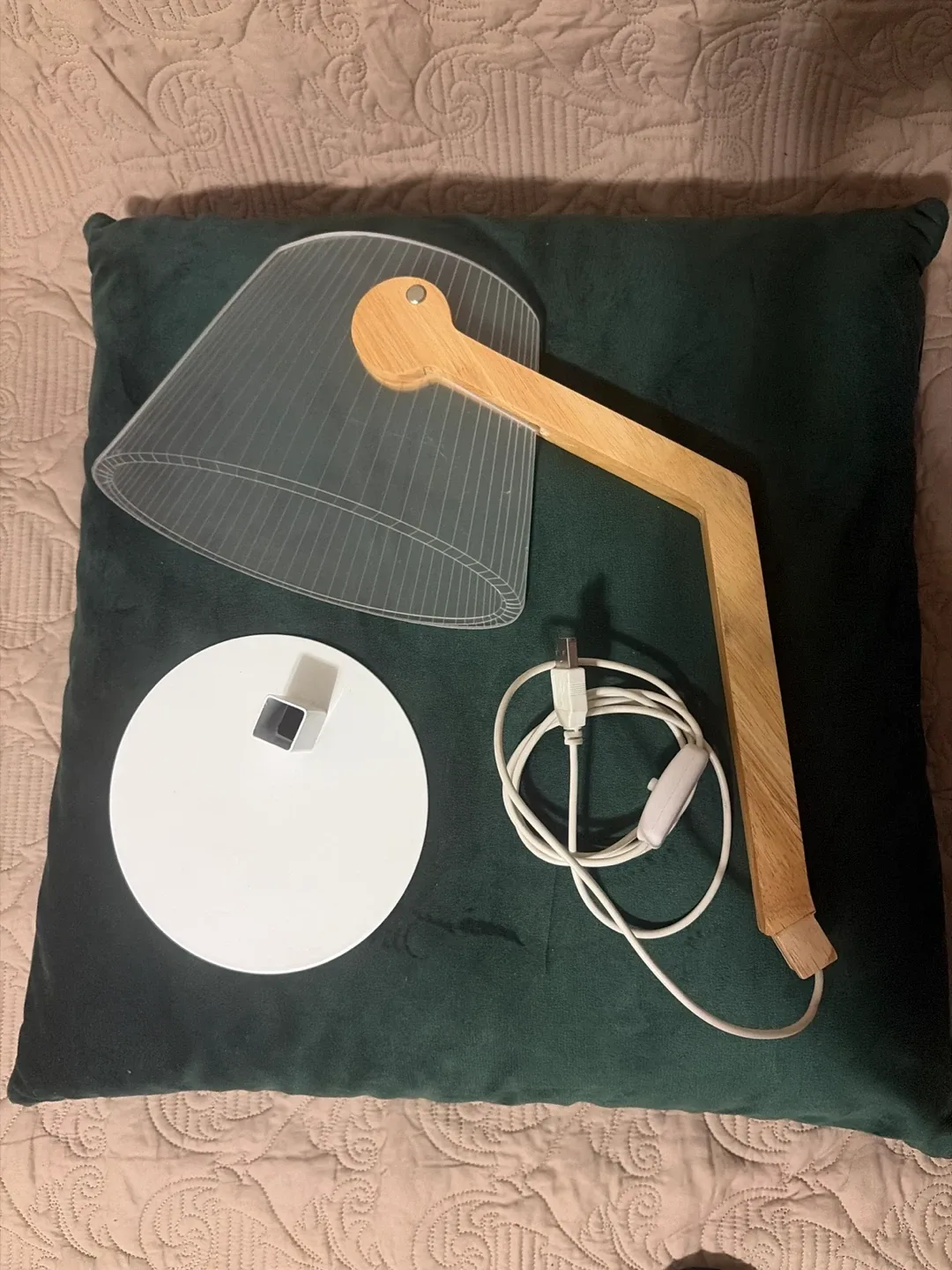 Modern Wood & Acrylic Desk Lamp image indicator(8)