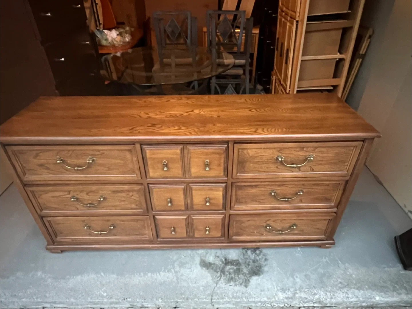 Free delivery used Wooden Dresser with 9 Drawers