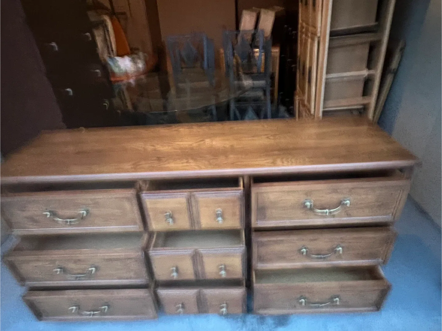 Free delivery used Wooden Dresser with 9 Drawers image indicator(9)