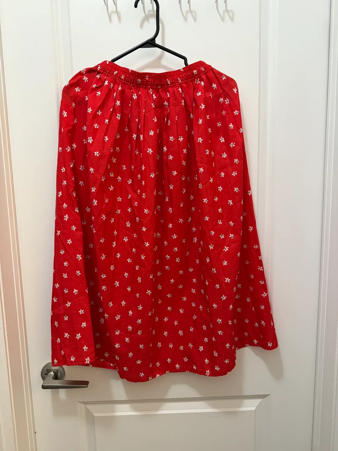 St Michael Red Floral Skirt