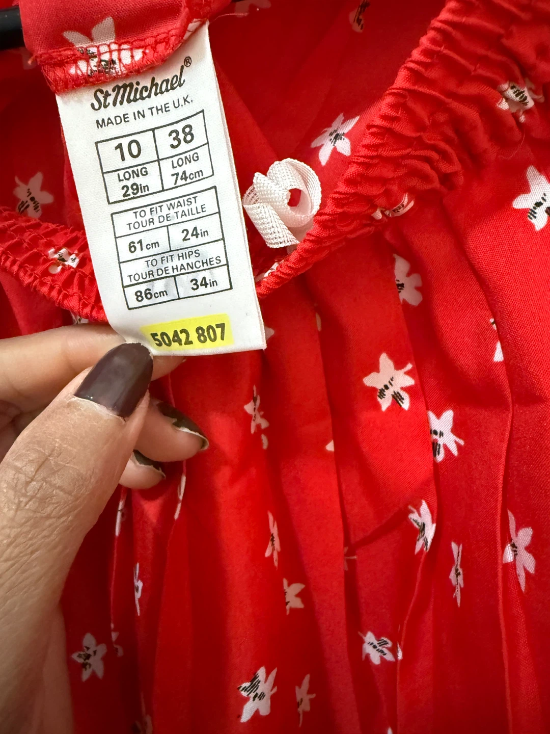St Michael Red Floral Skirt - photo 2