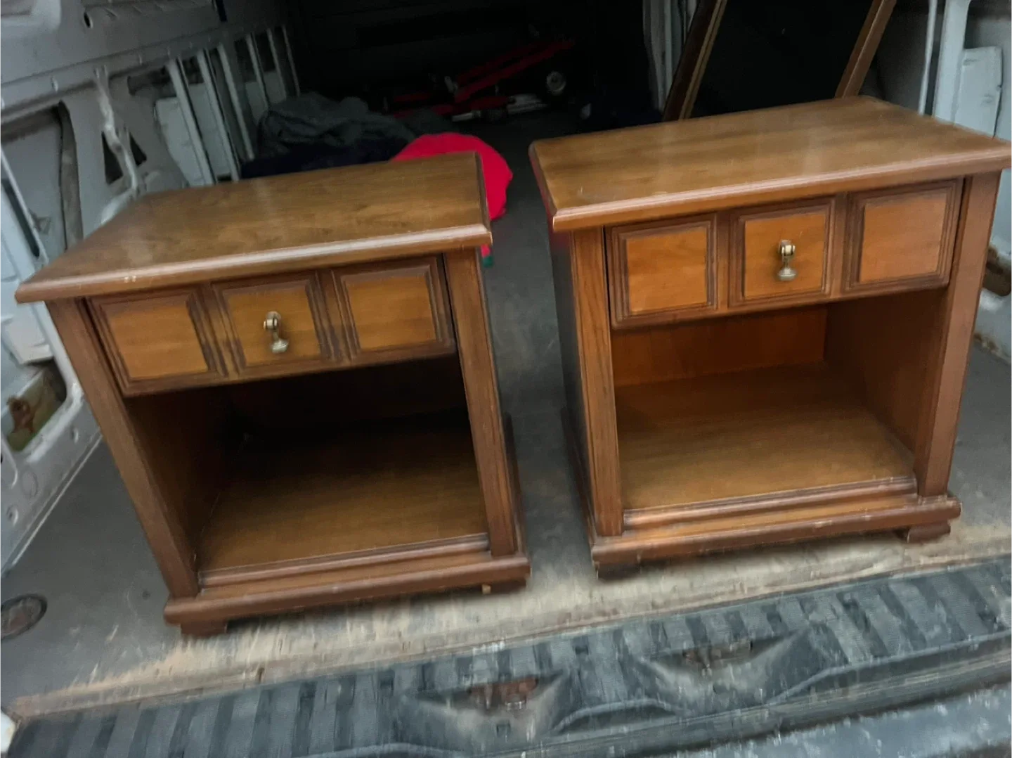 Free delivery used Matching Wood Nightstands - Set of 2