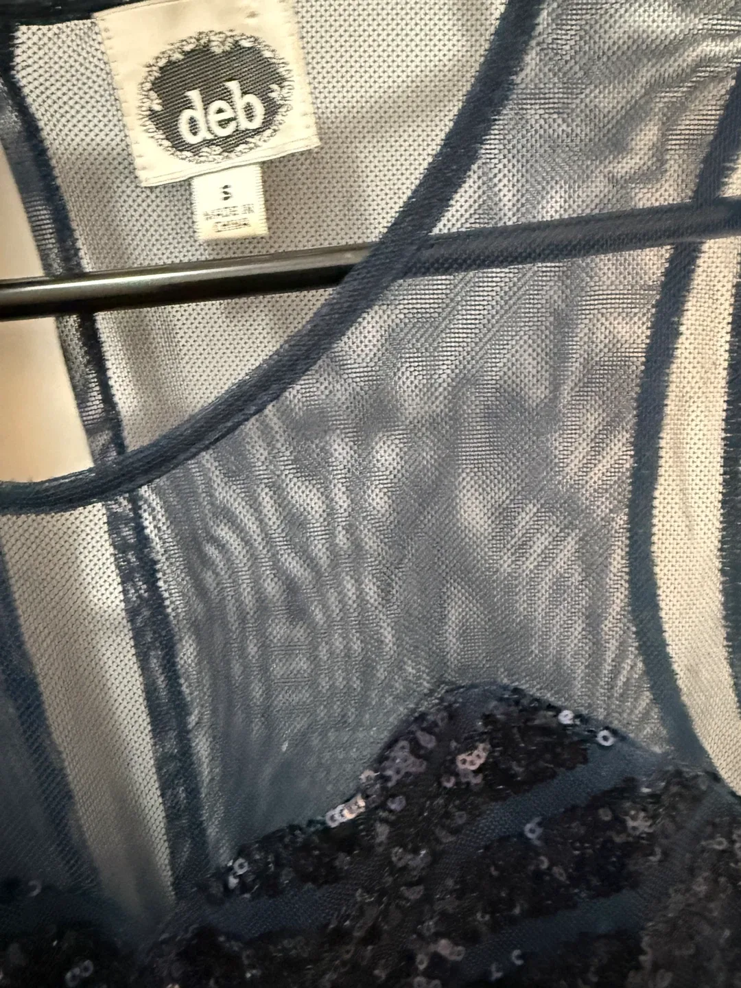 Deb Navy Blue Sequin Dress - Size S image indicator(2)