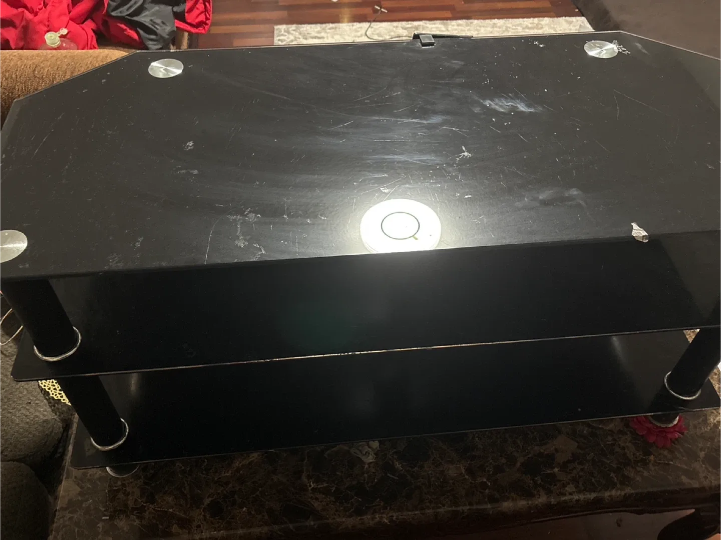 Black Glass TV Stand