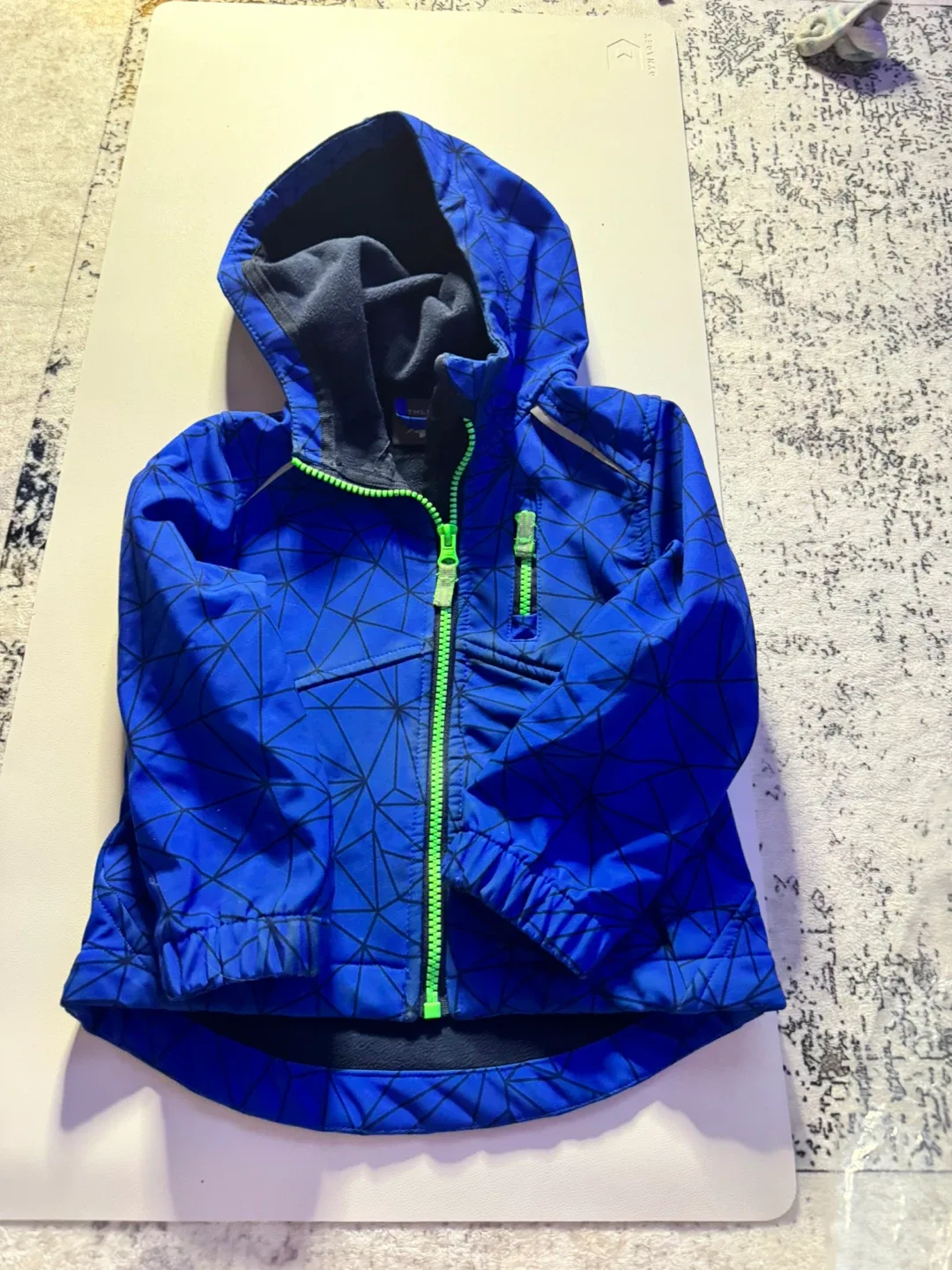 Athletic Blue Patterned Kids Jacket 3T
