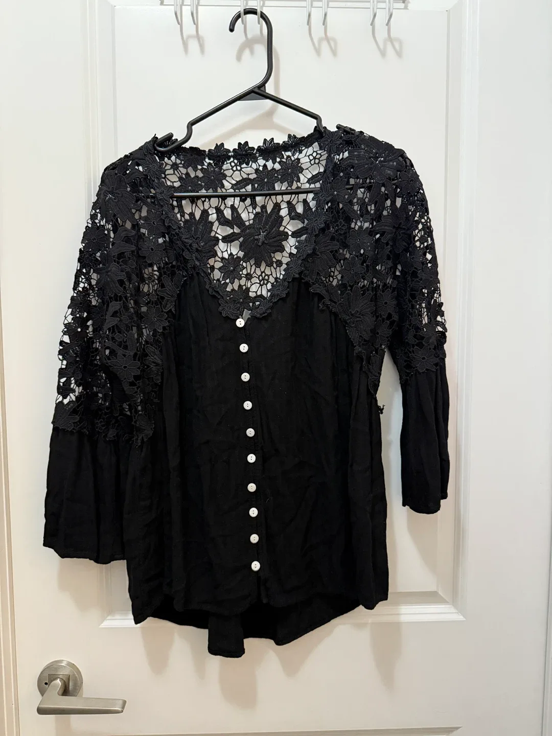 Black Lace Blouse - size M