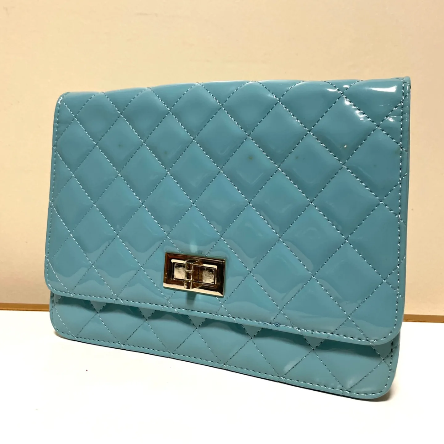 Light Blue Quilted Clutch #Cleanout