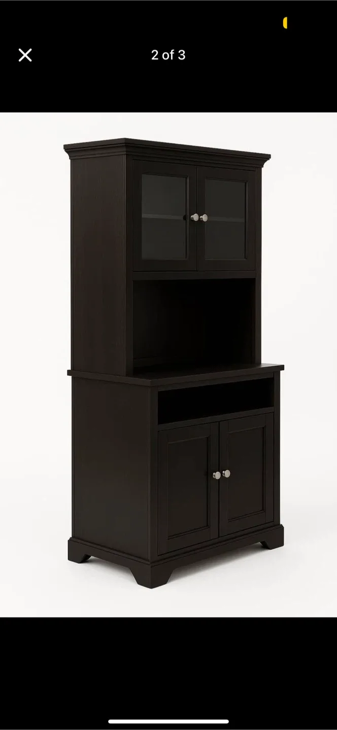 Espresso Wood Buffet with Hutch image indicator(2)