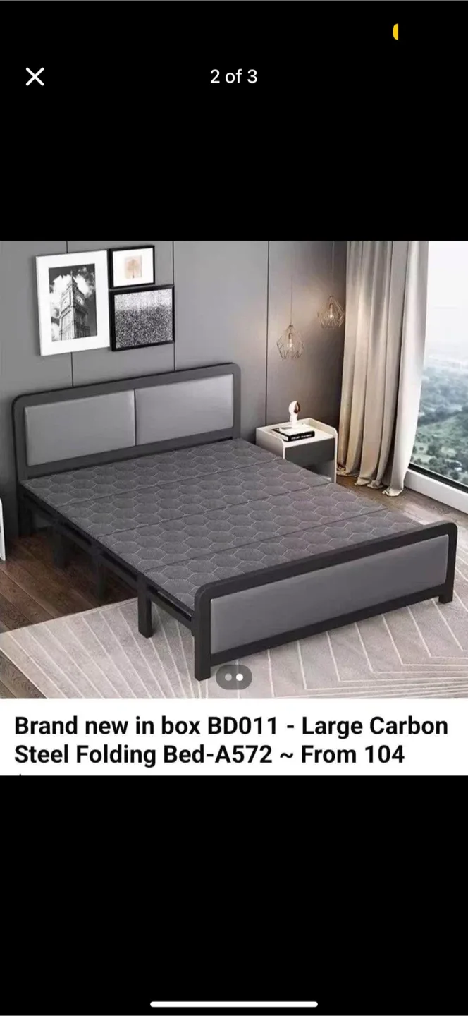 🔥🔥King Size Carbon Steel Folding bed frame
