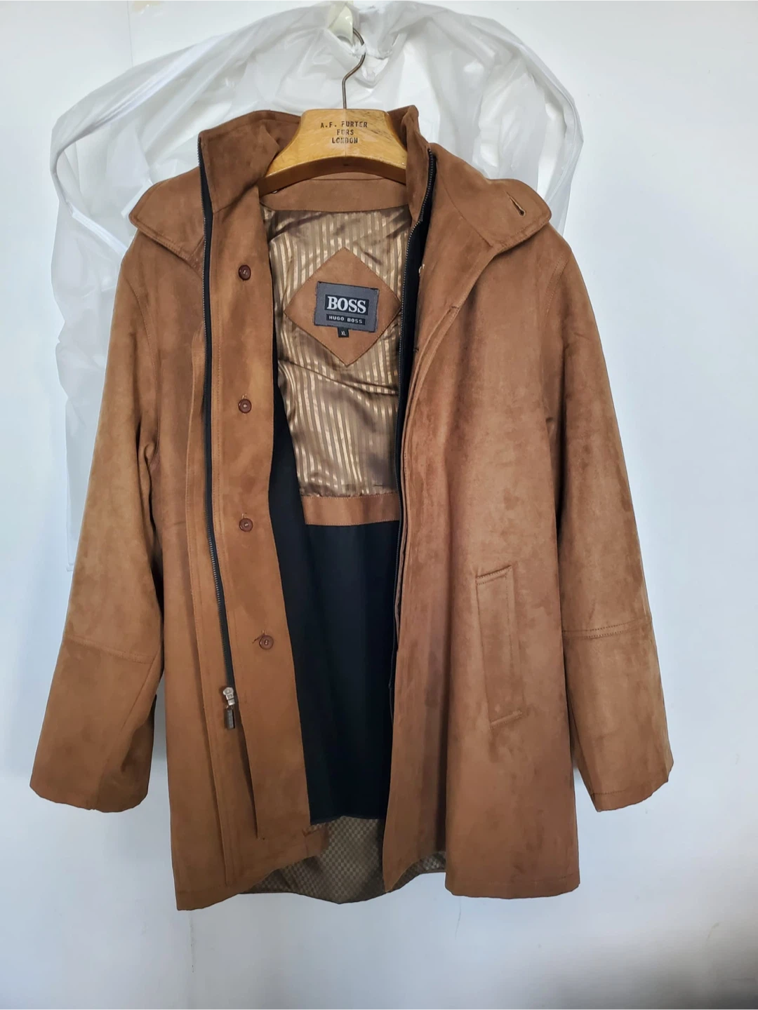 Hugo Boss Brown Suede Coat XL
