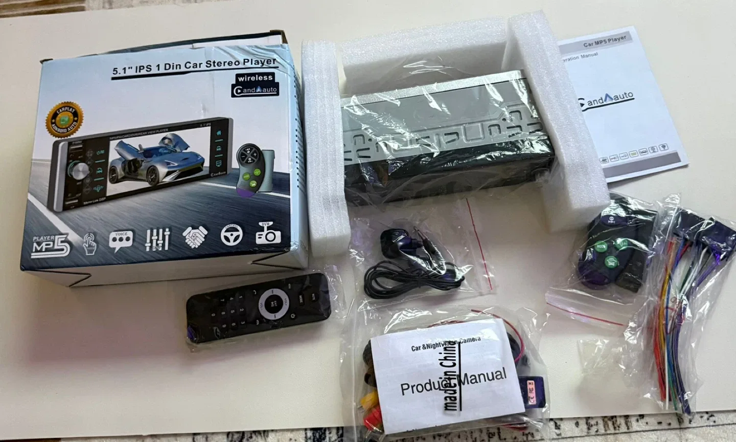 CandAauto 5.1" IPS 1 Din Car Stereo Player - New!