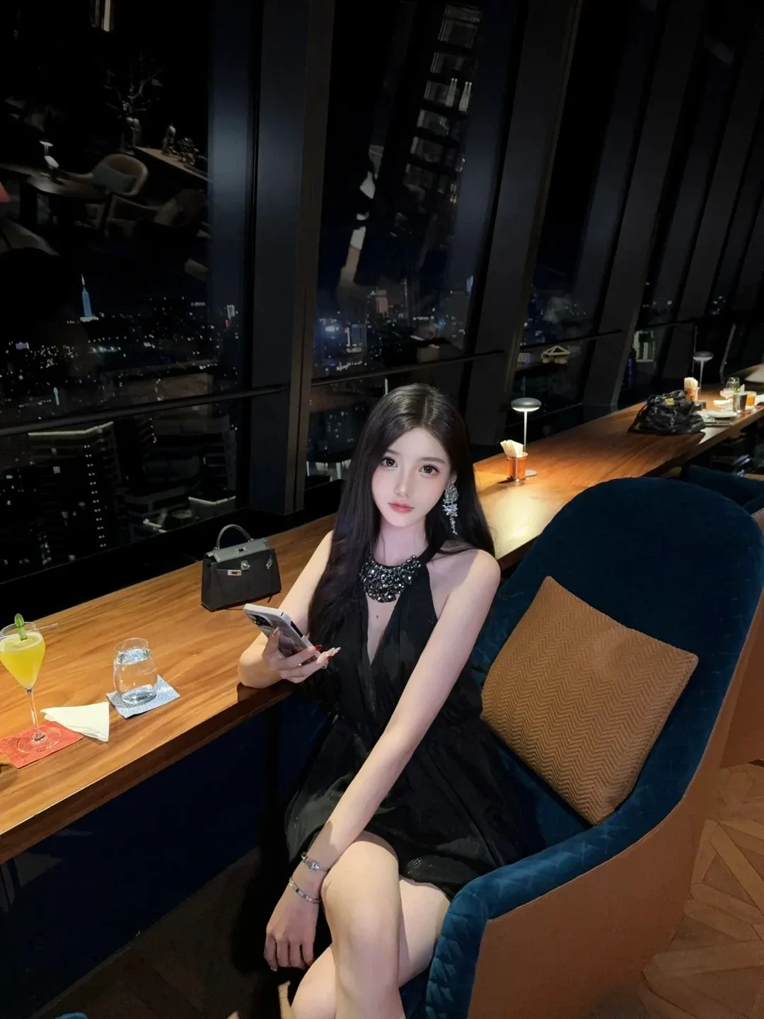 Black Waterdrop stone dress