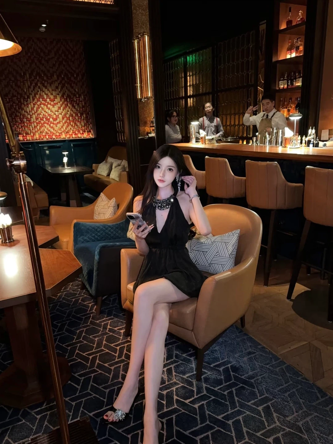 Black Waterdrop stone dress - photo 3