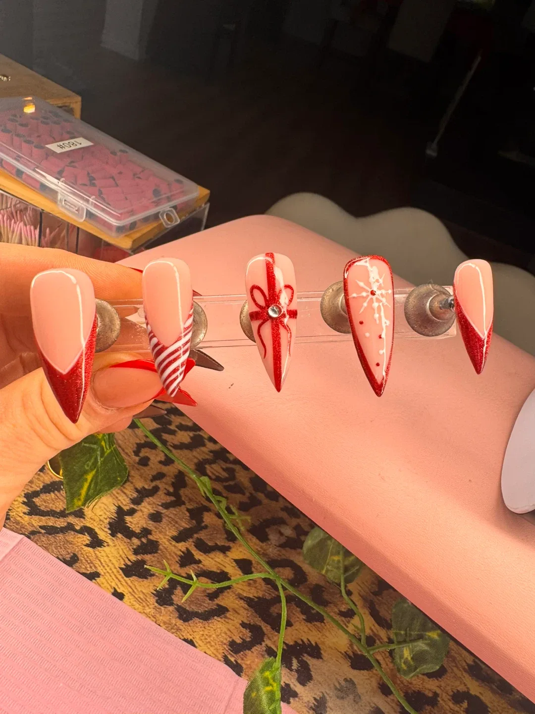 Christmas gel press on nails