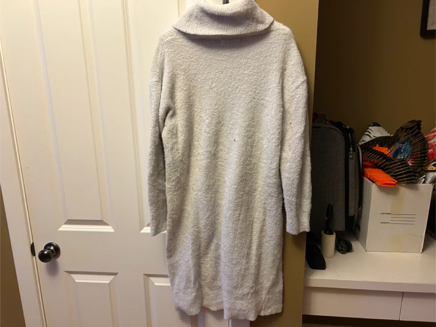 Banana Republic White Knit Dress - Size L image indicator(3)