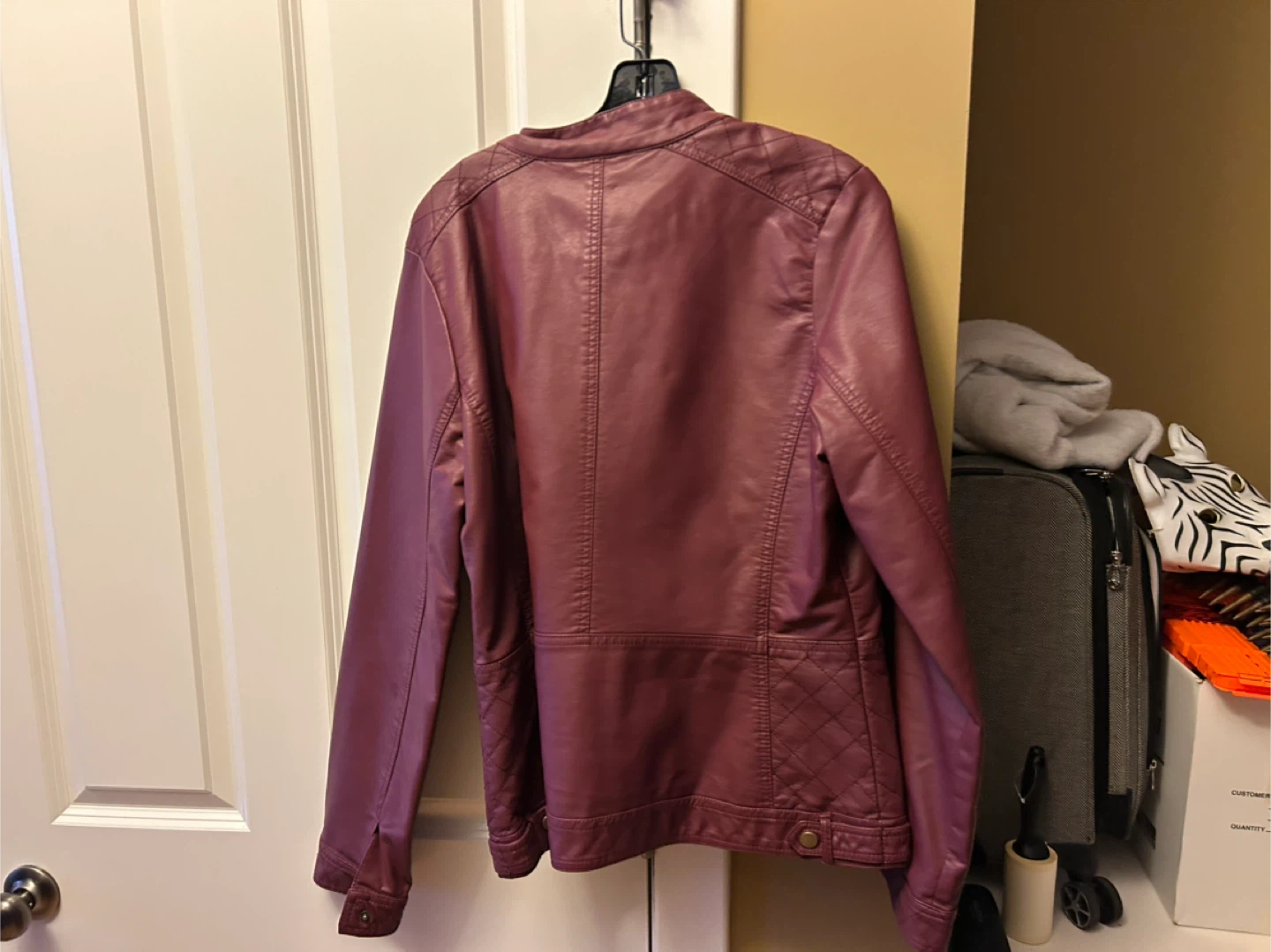 Reitmans Burgundy Faux Leather Jacket - photo 2