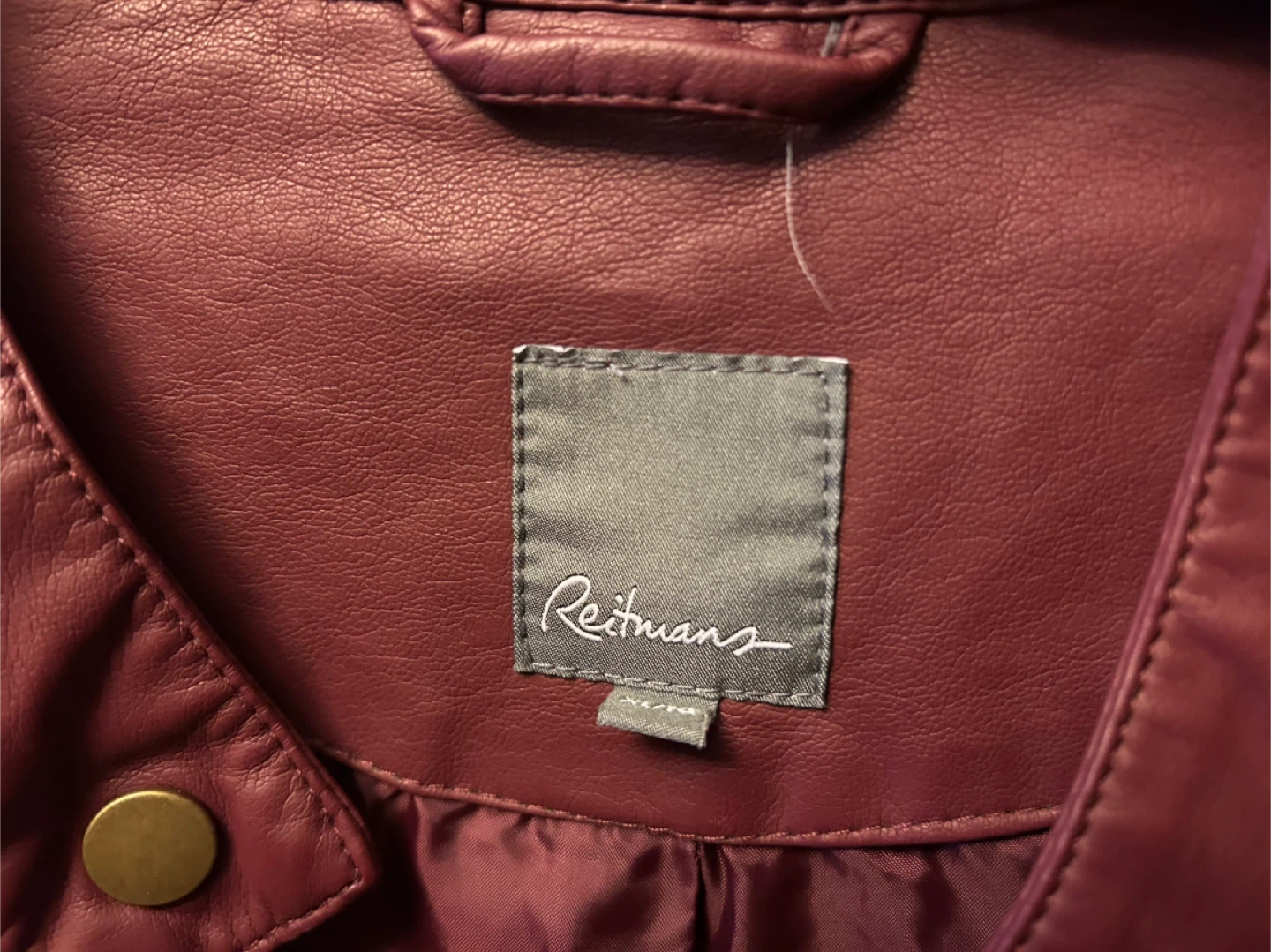 Reitmans Burgundy Faux Leather Jacket - photo 3