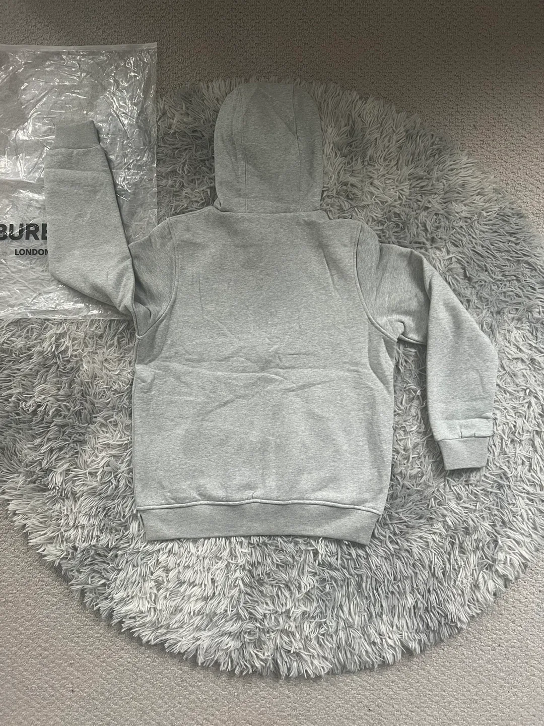 Grey Burberry Knight Stamp Cotton Zip Hoodie image indicator(3)