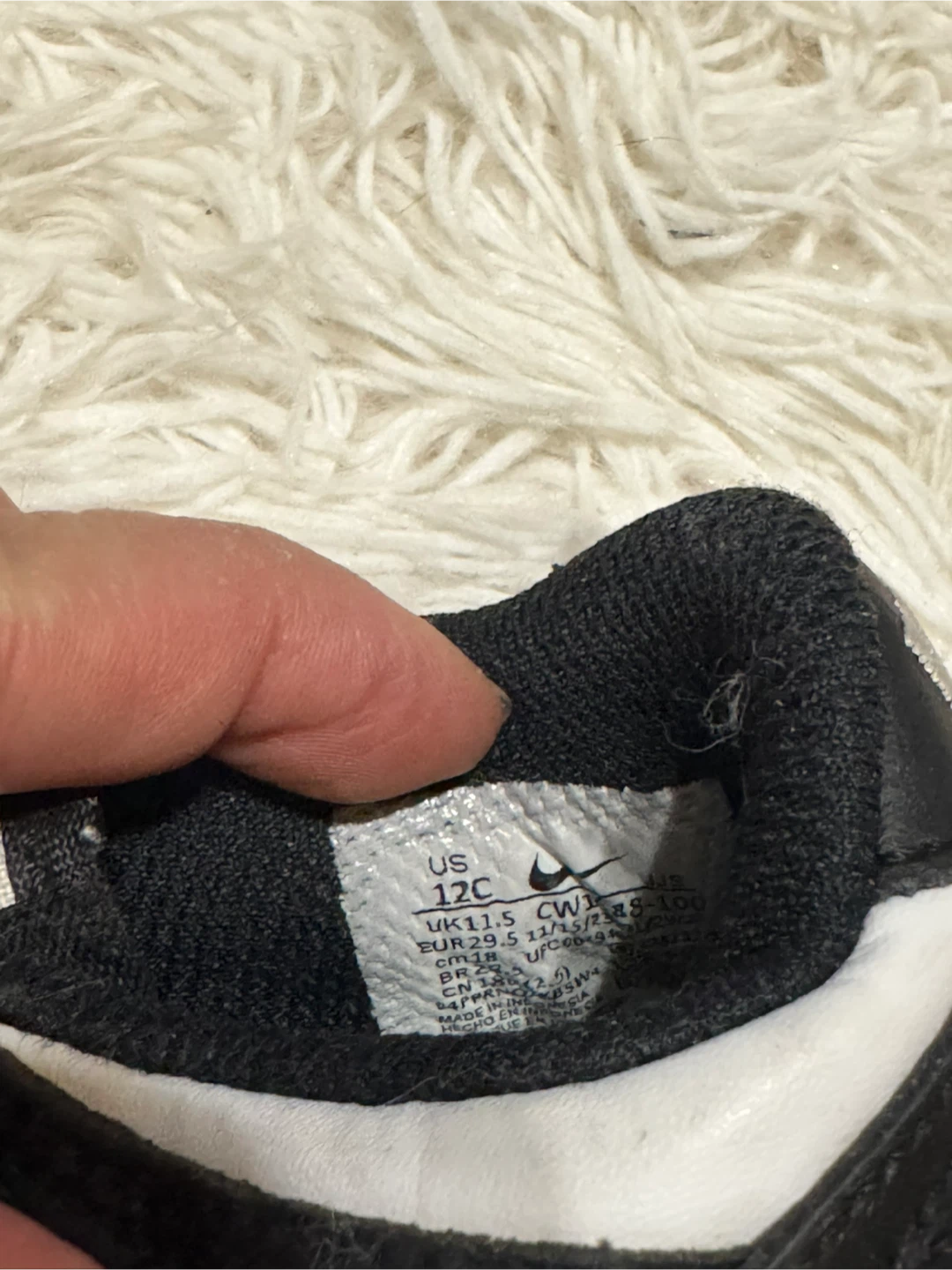 Nike Dunk Low Black/White Kids Size 12C - photo 3